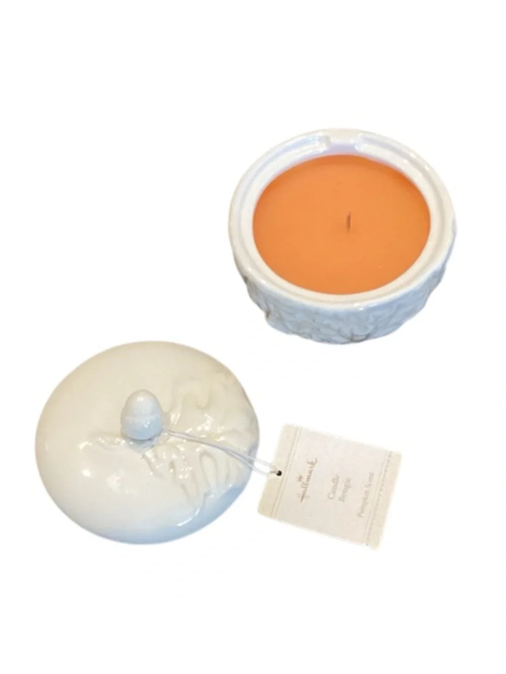 Hallmark Acorn Oak Leaf Ceramic Candle with Lid Pumpkin Scent New